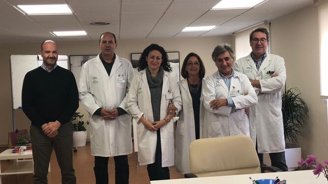 Equipo directivo del Hospital Virgen del Rocío implicado en proyectos de 'big data': J. Rodriguez, J.M. Luque, N. Romero, R. Pérez, F. Pareja y R. Villegas.