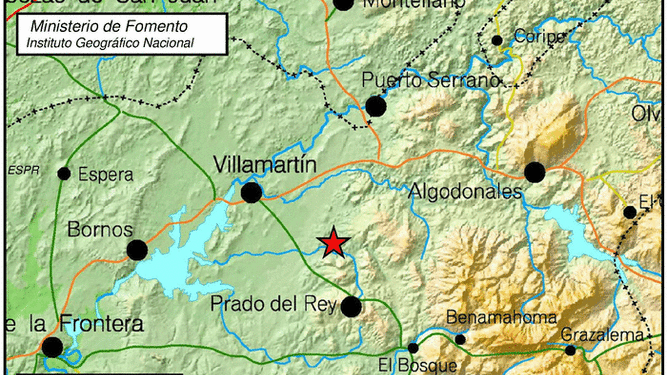 Mapa de la localización del terremoto de magnitud 3,2