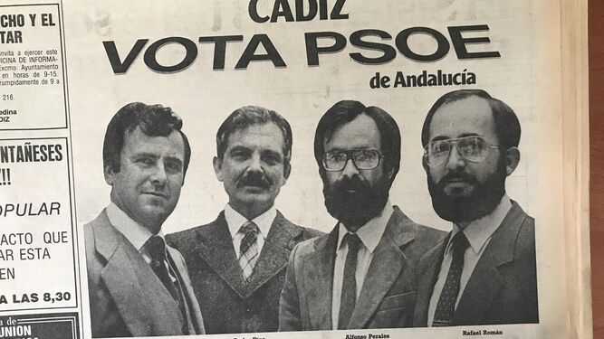 Anuncio publicado en ‘Diario de Cádiz’ con los candidatos del PSOE por la provincia gaditana en 1982.