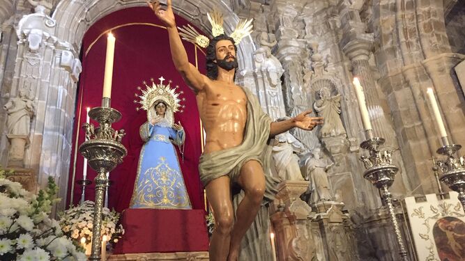 La imagen de la Sagrada Resurrección en la Catedral de Jerez.