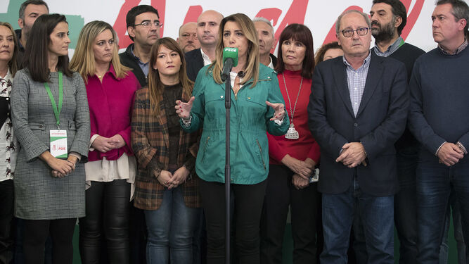 Susana D&iacute;az, muy seria, valora el resultado del PSOE