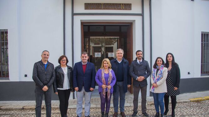 Imagen de la visita que la alcaldesa de Jerez y varios miembros de la Corporación realizaron a Jabugo en noviembre de 2018
