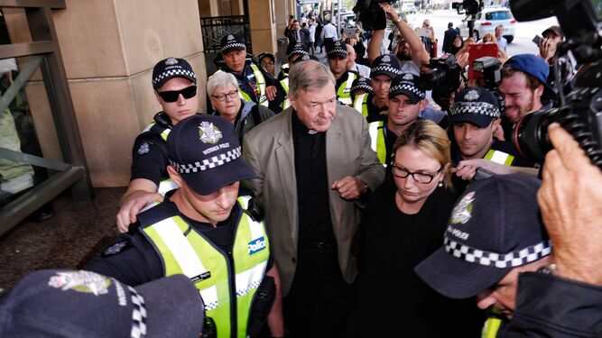 El cardenal George Pell, a su llegada al tribunal de Melbourne.