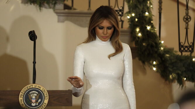 Melania Trump, en la Casa Blanca el sábado por la noche.