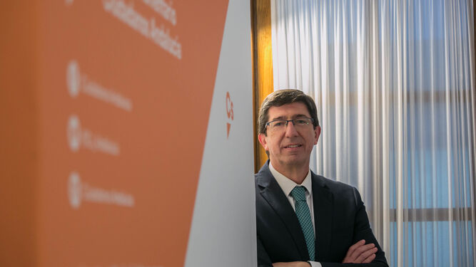 El líder andaluz de Ciudadanos (Cs), Juan Marín, durante la entrevista concedida a Europa Press.