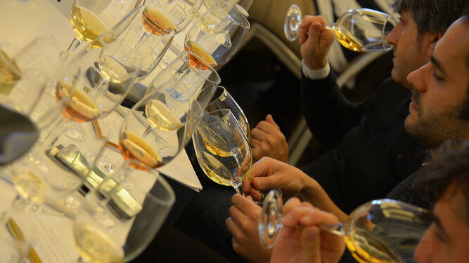 Cata de vinos de Jerez en una de las acciones promocionales del Consejo Regulador.