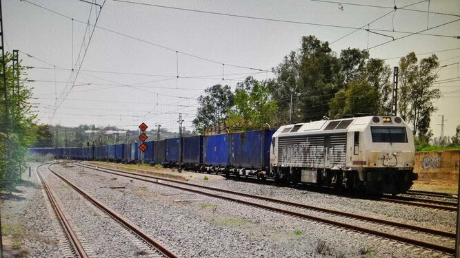 Un tren similar a éste llegará a la Teco de Jerez a finales de este mes cargado de contenedores.
