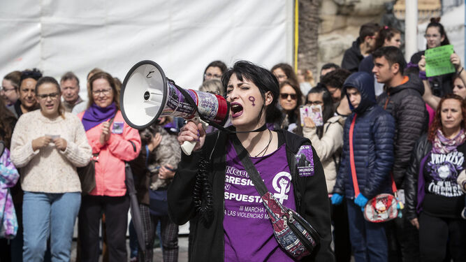Concentración feminista en la plaza del Rey en el pasado 8M.