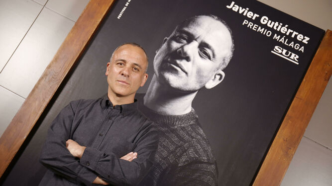 Javier Gutiérrez, este domingo, antes de recibir el Premio Málaga en el Cervantes.