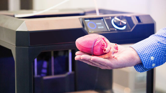Un corazón realizado en impresión 3D, la misma tecnología que utiliza Eurecat en sus prótesis de silicona.