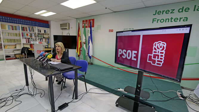 Mamen Sánchez, en la sede del PSOE en una imagen de archivo.