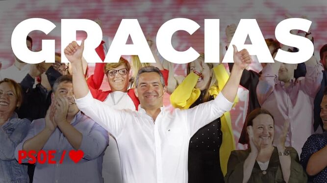 Fotocomposición del PSOE de Rota para agradecer su amplia victoria al electorado.