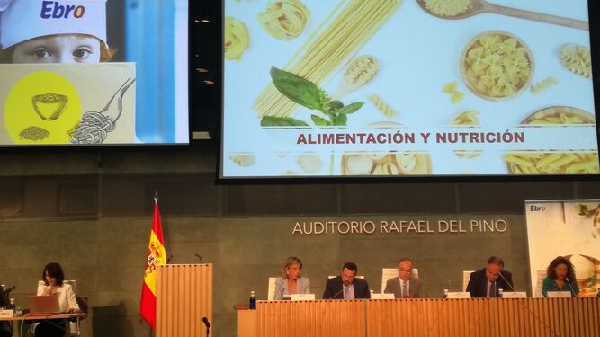 Imagen de la junta general de accionistas de Ebro Foods, hoy en Madrid.