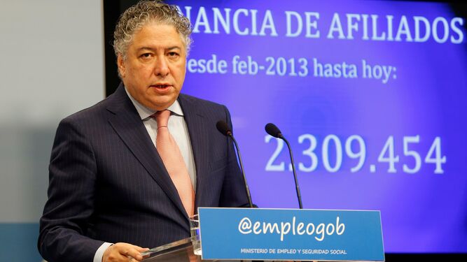 Tomás Burgos, en una de sus comparecencias como secretario de Estado de Seguridad Social