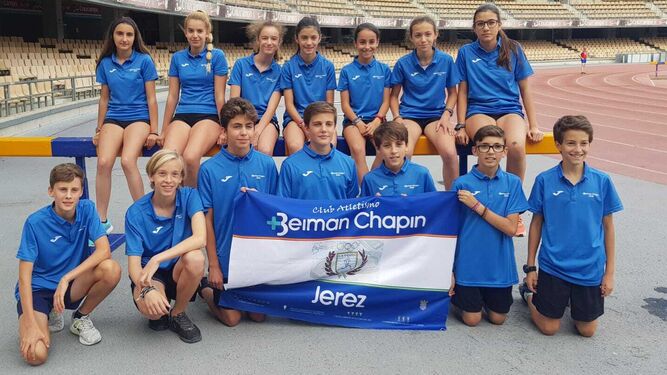 Equipos femenino y masculino del Beiman Chapín Jerez en el Nacional sub-14.