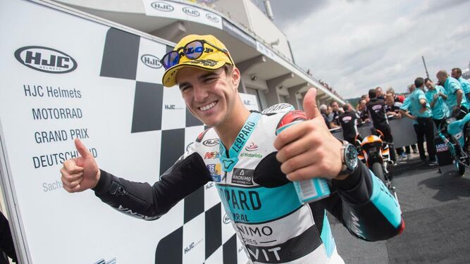 Marcos Ramírez, muy sonriente tras acabar segundo en el GP de Alemania.