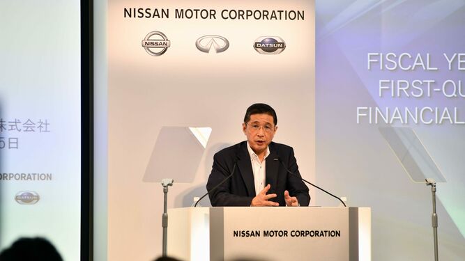 El presidente de Nissan, Hiroto Saikawa, durante la presentación de esta medida.