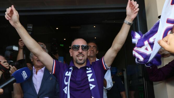 Frank Ribery a su llegada a Italia