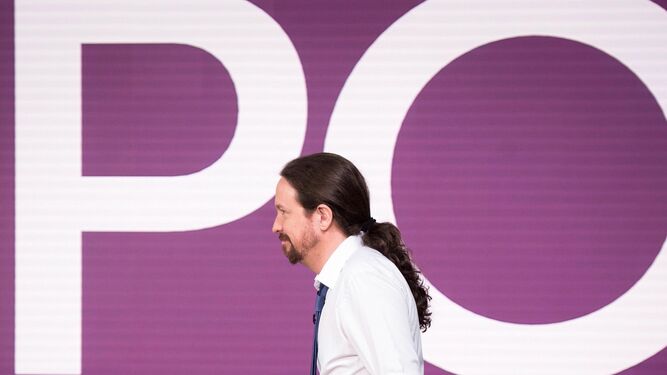- El líder de Unidas Podemos, Pablo Iglesias, momentos antes de una entrevista en Antena 3 Noticias el pasado 20 de agosto.