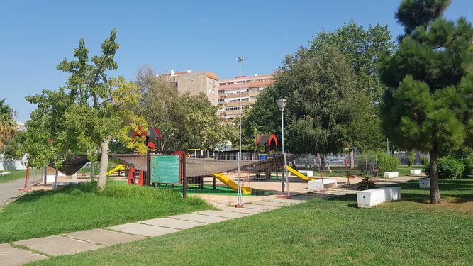 Nuevo parque infantil del Barrero, cuyas obras están a punto de concluir.