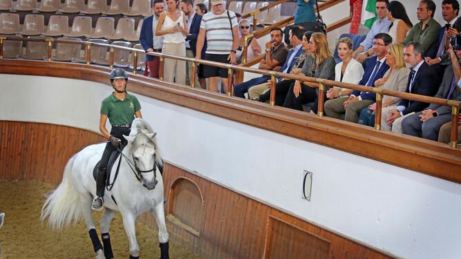 Visita de  Juan Mar&iacute;n a la Real Escuela del Arte Ecuestre por el d&iacute;a Europeo del caballo