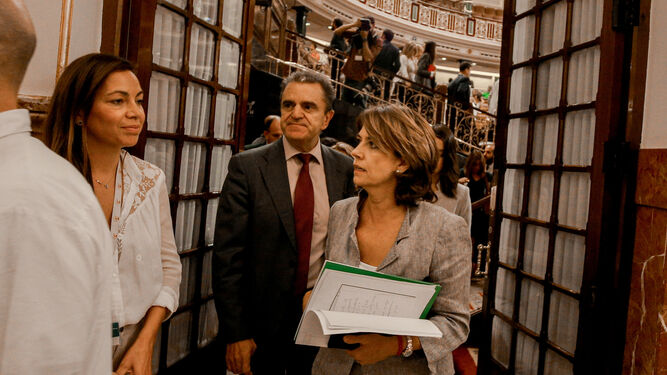 La ministra de Justicia Dolores Delgado, este martes durante la primera sesión ordinaria en el Congreso de los Diputados tras el parón vacacional.