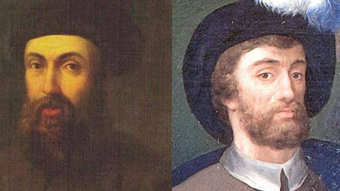 A la izquierda, Fernando de Magallanes; y a la derecha, Juan Sebastián Elcano.
