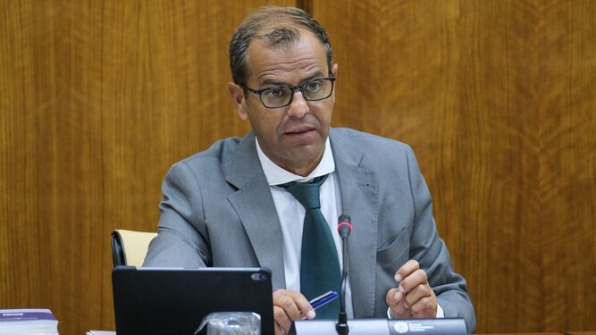 El director general de la RTVA, Juande Mellado, en una comparecencia parlamentaria