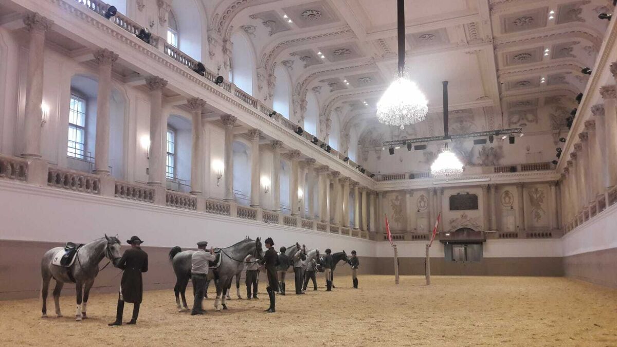 Otra imagen tomada esta semana de los entrenamientos en el impresionante palacio de Viena.