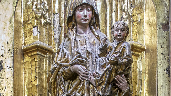 Detalle de la Virgen del Pilar.