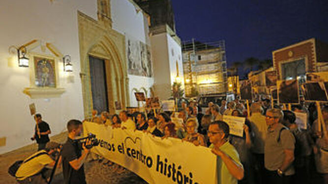 Imagen de una pasada manifestación por la recuperación del centro histórico.