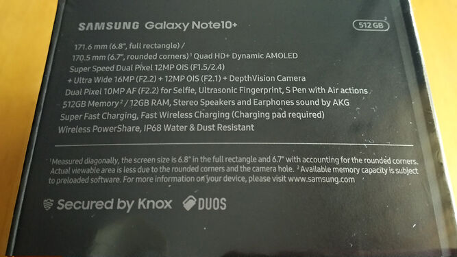 An&aacute;lisis del Samsung Galaxy Note10+ - Caracter&iacute;sticas