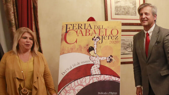 Jesús Medina, ayer junto a la alcaldesa en la presentación del cartel de la Feria del Caballo 2020.