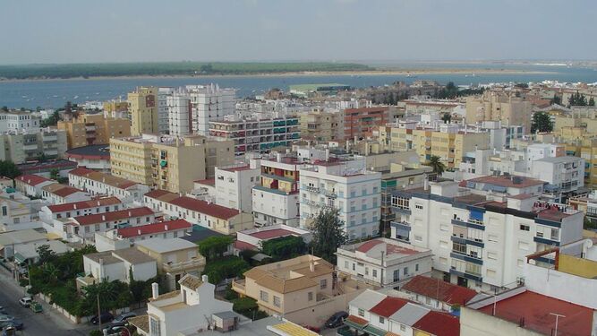Una vista panorámica de parte del casco urbano de Sanlúcar.