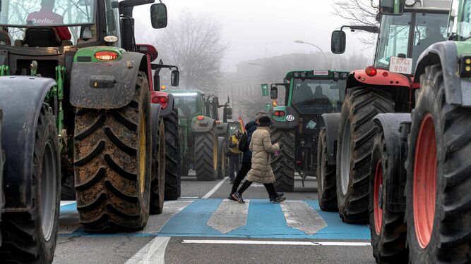Tractorada convocada en Toledo en el marco de las movilizaciones del sector por los bajos precios.