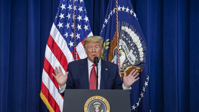 El presidente de los EEUU, Donald Trump, durante una rueda de prensa en Washington