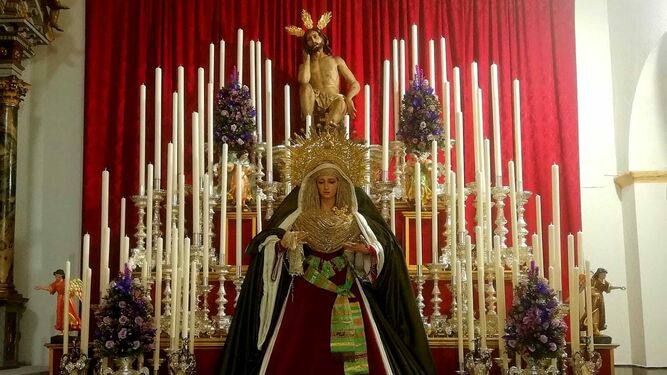 Altar de cultos de la Hermandad de Humildad y Paciencia, una de las que ha suspendido las celebraciones de esta semana.