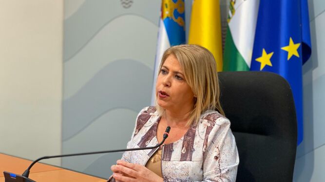 La alcaldesa, Mamen Sánchez, durante una comparecencia celebrada el pasado domingo.