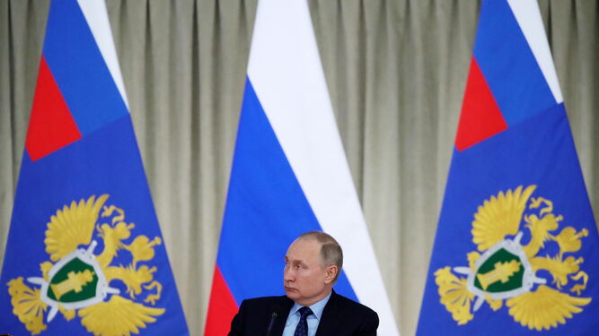 Vladimir Putin  durante un acto en Moscú este pasado martes.