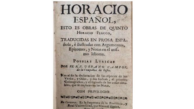 Obras de Horacio en una edición del siglo XVIII.