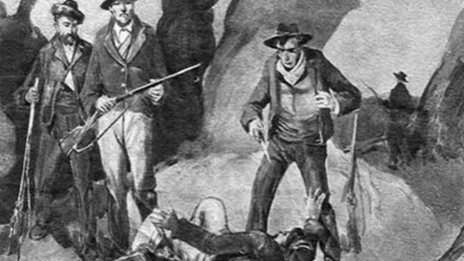 Simulación de la época del asesinato de ‘El Blanco de Benaocaz’ (Revista Semanal Ilustrada 1883).