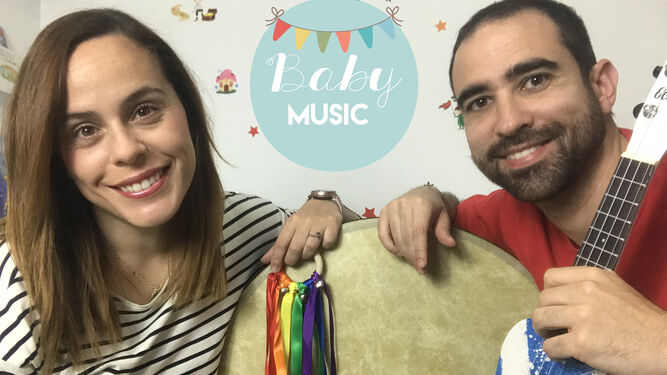Elvira Perejón y Juanfer Sempere, creadores de ‘Baby Music Jerez’.