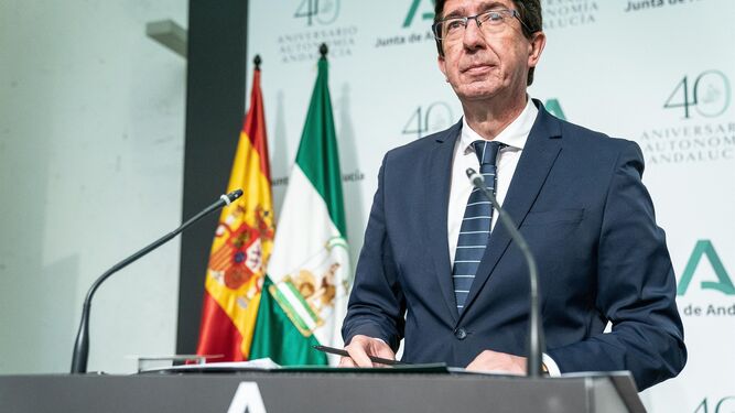 El vicepresidente de la Junta y consejero de Turismo, Regeneración, Justicia y Administración Local, Juan Marín.