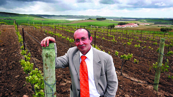 Vicente Taberner, fotografiado en 2010 cuando adquirió los viñedos de Osborne en el Pago Balbaína.