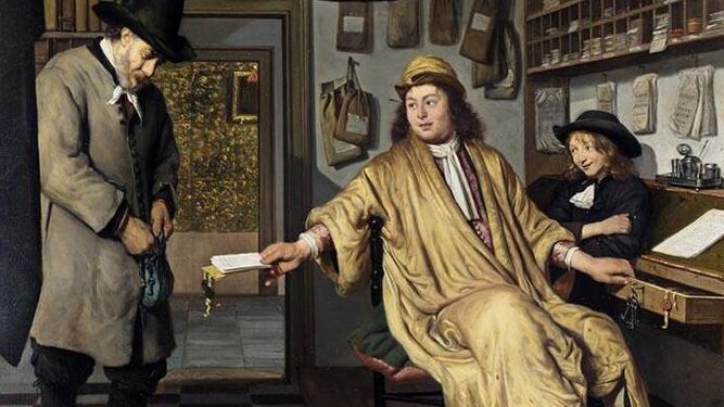Un notario en su oficina, obra del pintor barroco holandés Cornelis de Man (1621-1706).