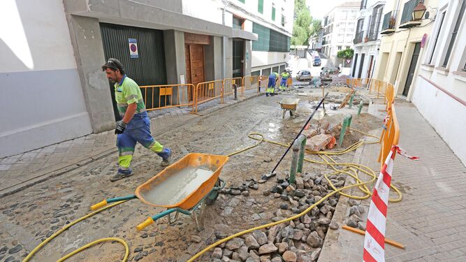 Obras en Jerez, cambio de pavimento en calles del centro