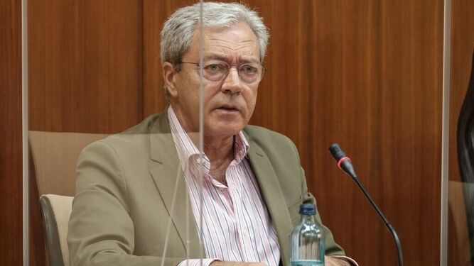 El consejero de Economía, Rogelio Velasco, en el Parlamento andaluz.