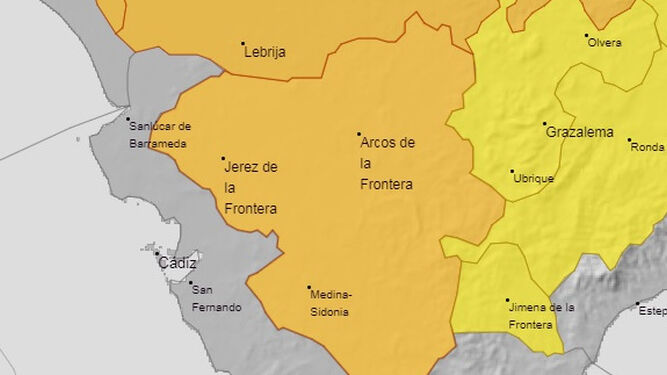 Zona de la provincia en la que la AEMET ha activado la alerta naranja
