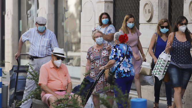 Coronavirus en Jerez,primer d&iacute;a del uso obligatorio de mascarillas