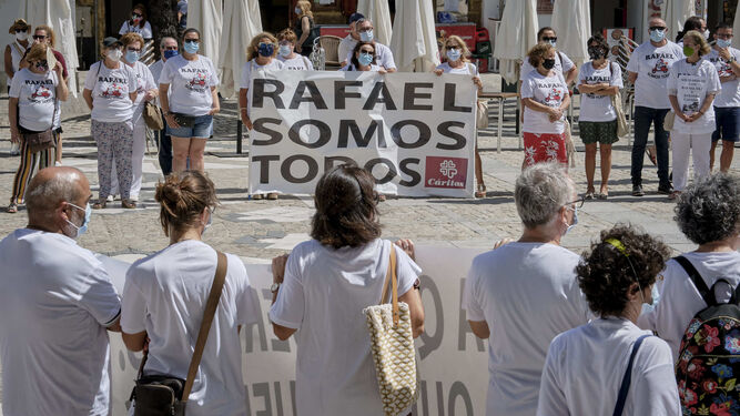 Concentración de apoyo a Rafael Vez, frente a la Catedral.